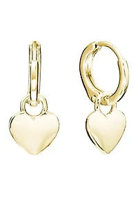 Heart Charm Hinge Hoop Earrings
