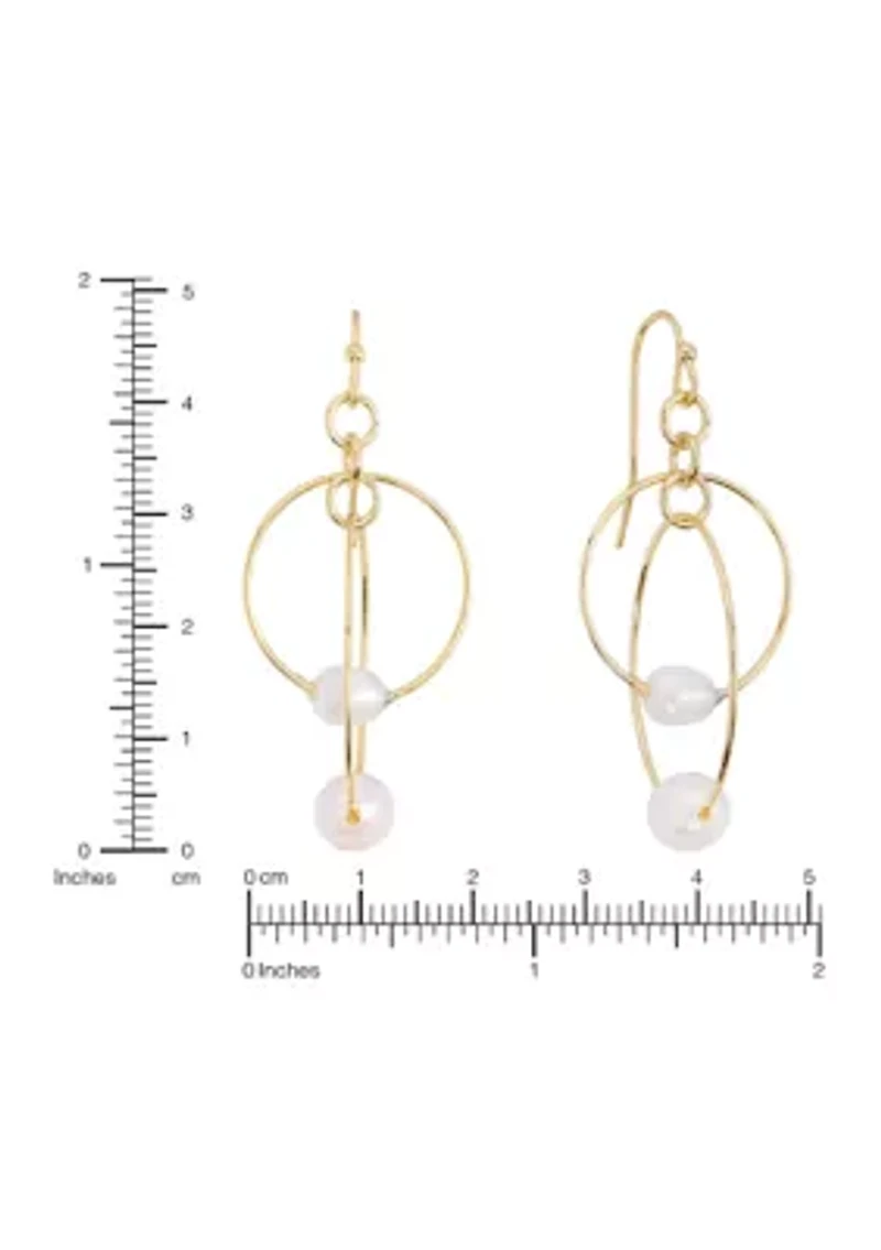 Interlock Gold Tone Hoop Chandelier Earrings