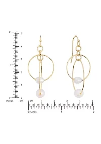 Interlock Gold Tone Hoop Chandelier Earrings