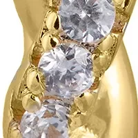 Gold Over Fine Silver Plated .97" Cubic Zirconia Pavé Twist Hoop Earrings