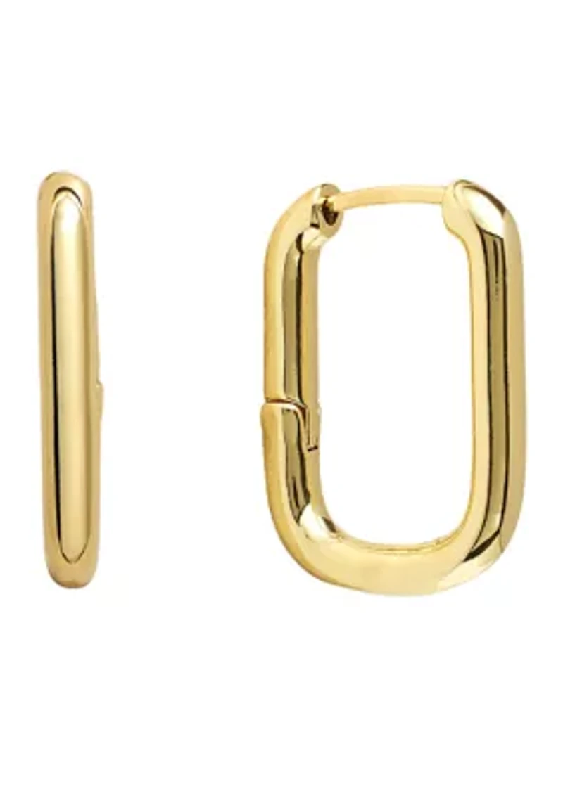 Rectangular Huggie Hoop Earrings
