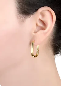 Rectangular Huggie Hoop Earrings