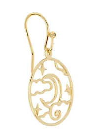 Gold Plated Moon and Star Cut-Out Drop Earrings