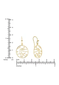 Gold Plated Moon and Star Cut-Out Drop Earrings
