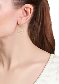 Gold Plated Moon and Star Cut-Out Drop Earrings