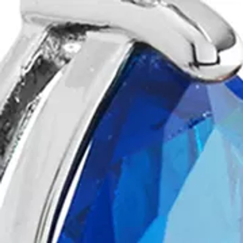 1.65" Crystal Teardrop Dangle Post Hoop Earrings