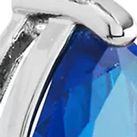 1.65" Crystal Teardrop Dangle Post Hoop Earrings
