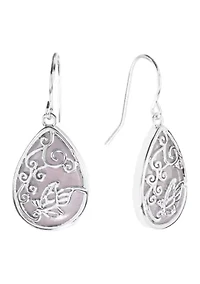  Rose Quartz Butterfly Teardrop Earrings