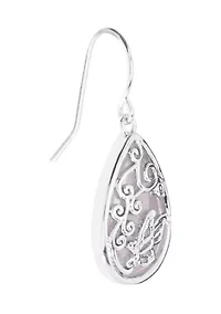  Rose Quartz Butterfly Teardrop Earrings