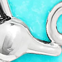 Silver Plated Genuine Turquoise Howlite Hummingbird Teardrop Earrings