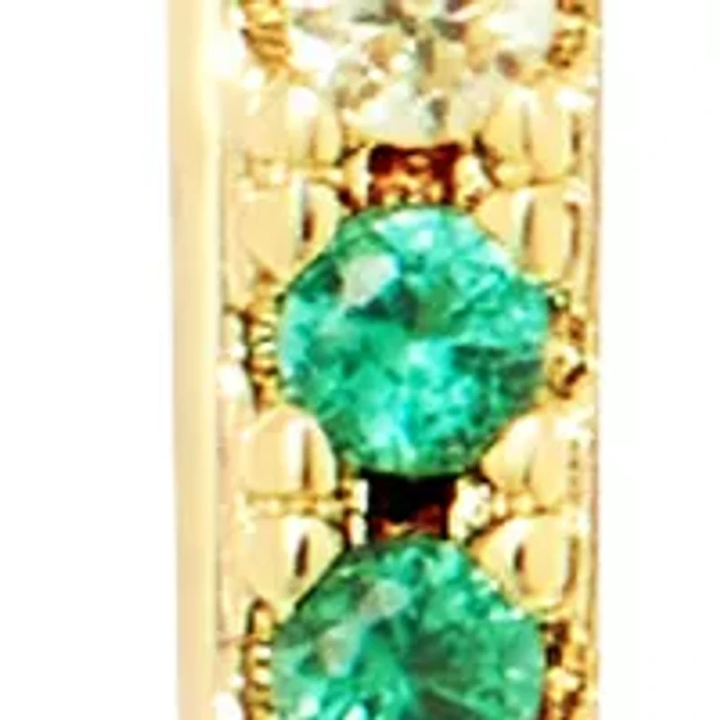 Gold Plated Rainbow Cubic Zirconia Oblong Hoop Earrings