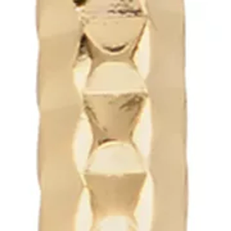 Gold Plated Diamond-Cut Clutchless Hoop Earrings