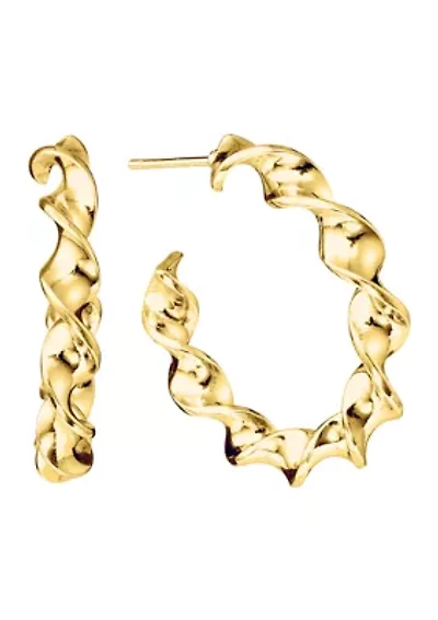 Twisted Post Hoop Earrings