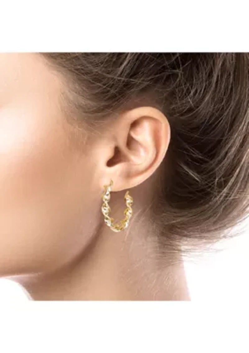 Twisted Post Hoop Earrings