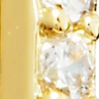 Cubic Zirconia Pearl Oblong Click Top Hoop Earrings