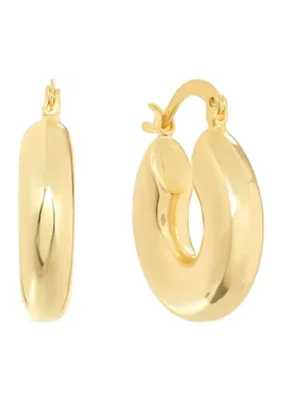 Plated Puffy Huggie Hoop Earrings