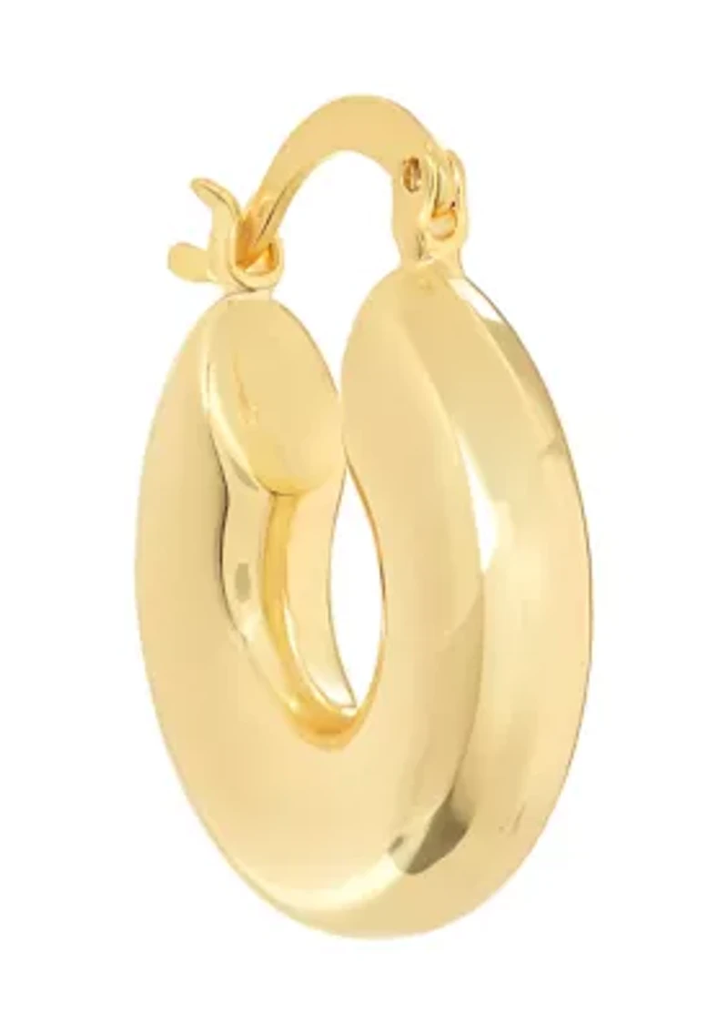 Plated Puffy Huggie Hoop Earrings