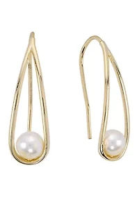 Open Wire Gold Plated Drop Earrings