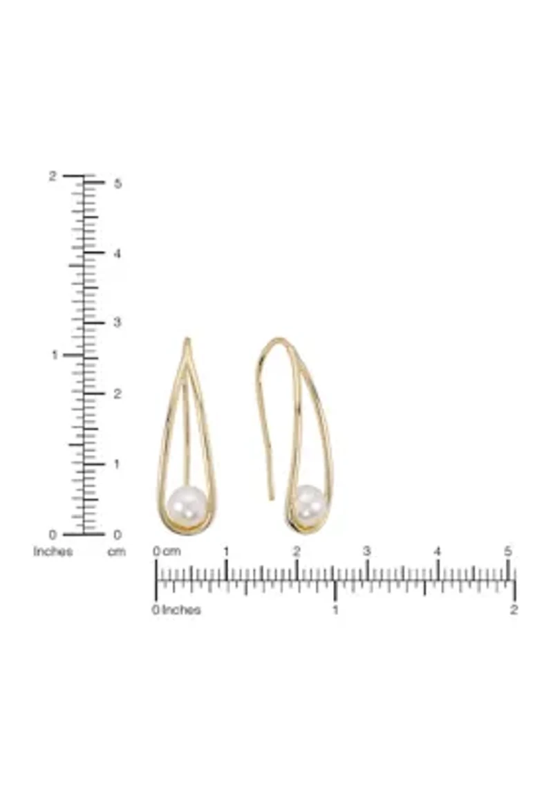 Open Wire Gold Plated Drop Earrings