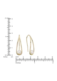 Open Wire Gold Plated Drop Earrings