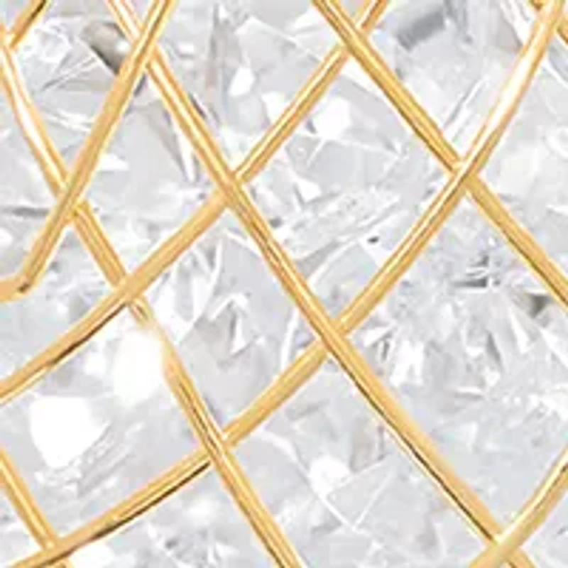 Plated Diamond Cut Mesh Hoop Earrings