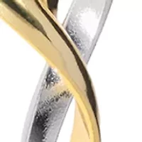 Two Tone Plated Open Wave Drop Earrings