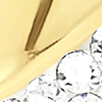 Plated Crystal Croissant Puffy J Hoop Earrings