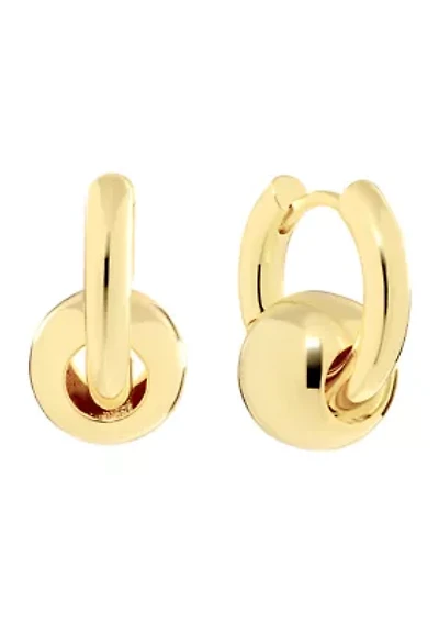 Gold Plated Orbital Click Top Hoop Earrings
