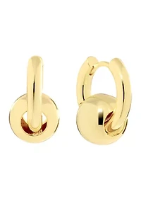 Gold Plated Orbital Click Top Hoop Earrings