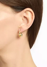 Gold Plated Orbital Click Top Hoop Earrings