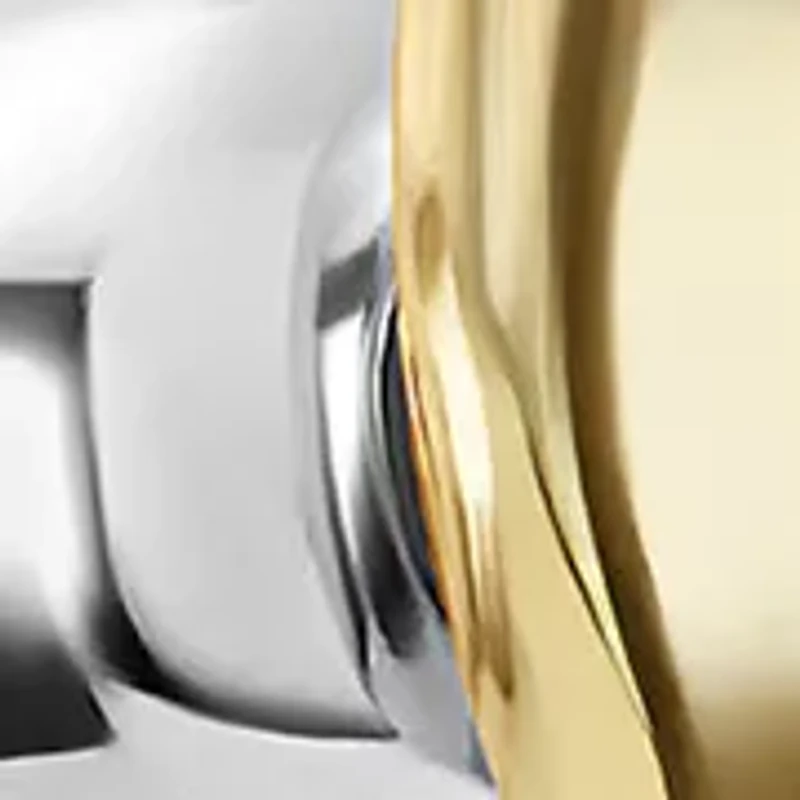 Two Tone Plated Double Oval Ball Drop Earrings