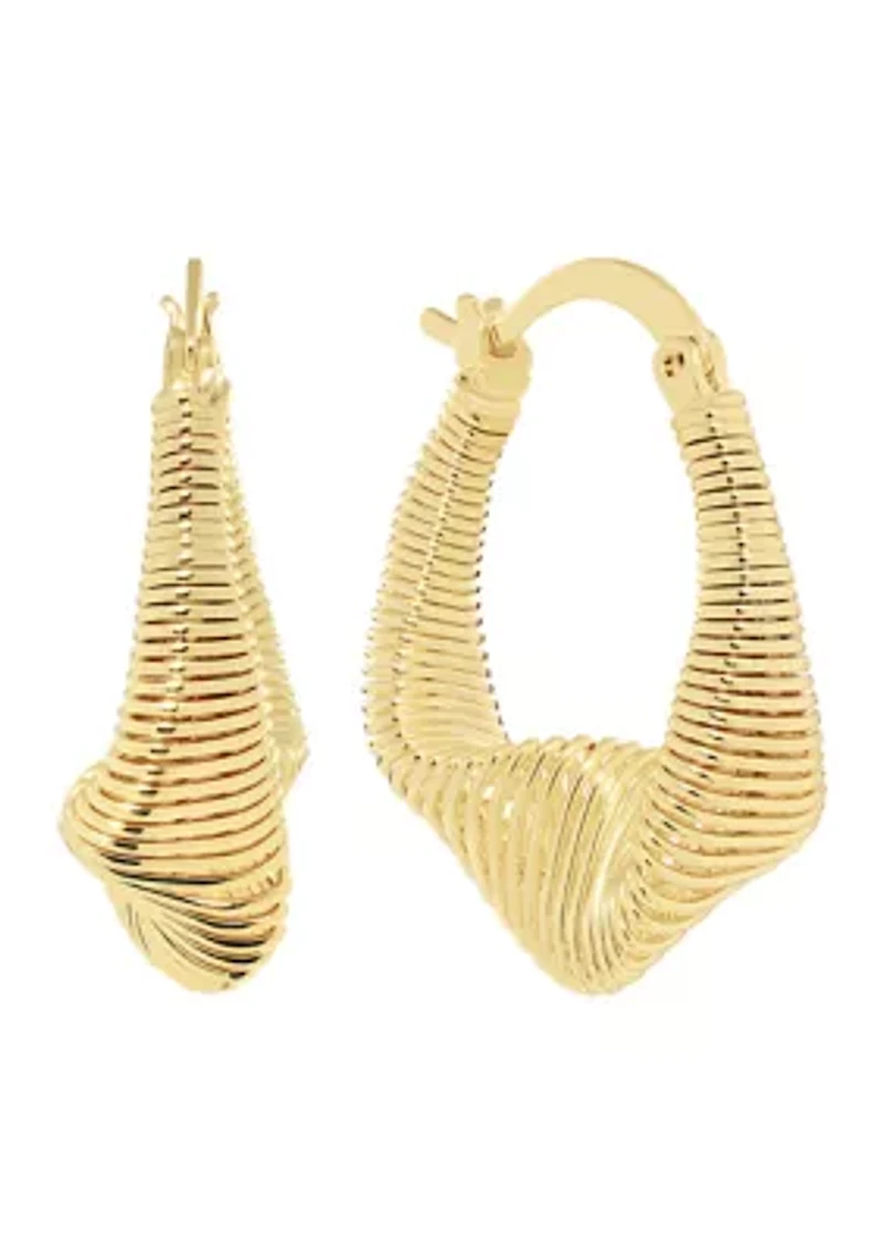 Plated Slink Oblong Hoop Earrings