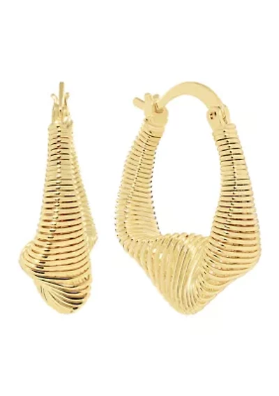Plated Slink Oblong Hoop Earrings