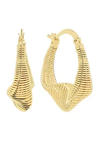 Plated Slink Oblong Hoop Earrings