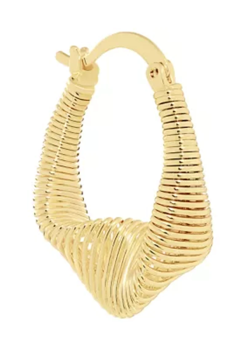 Plated Slink Oblong Hoop Earrings