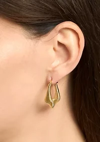 Plated Slink Oblong Hoop Earrings