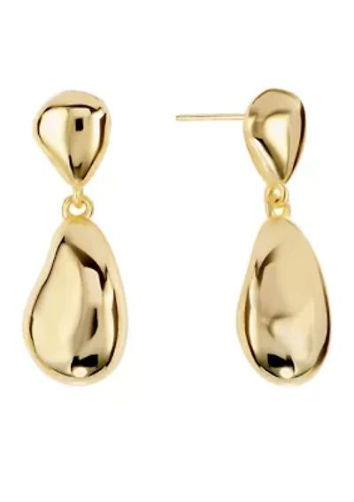 Gold Plated Pear Drop Post Earrings