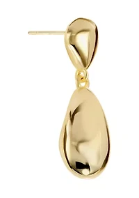 Gold Plated Pear Drop Post Earrings