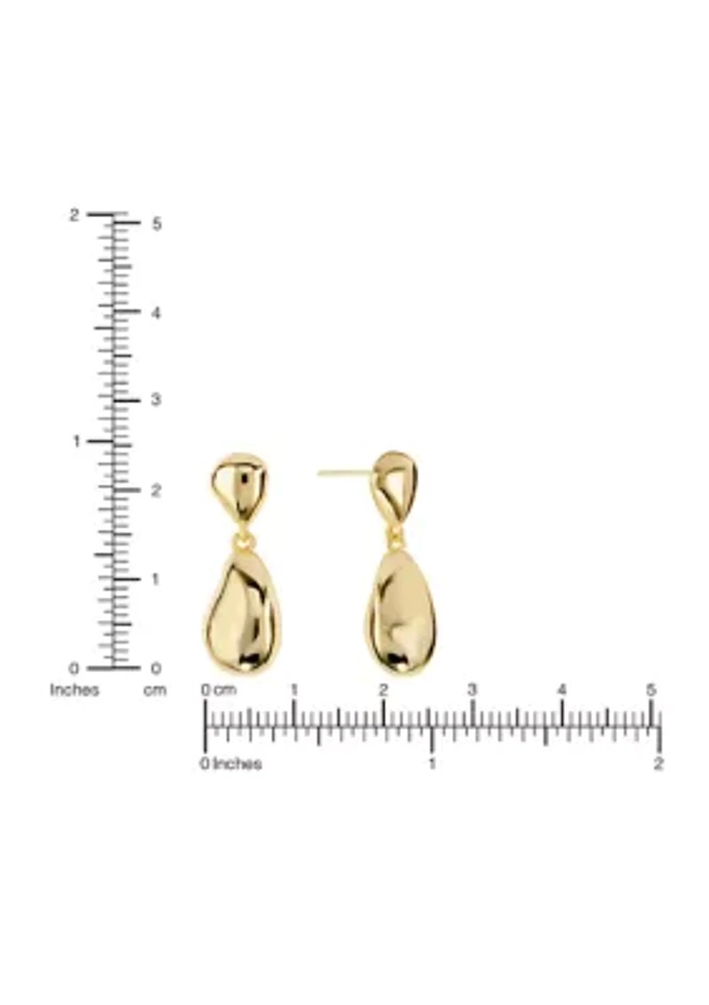 Gold Plated Pear Drop Post Earrings