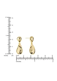 Gold Plated Pear Drop Post Earrings