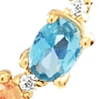 Gold Plated Multi Color Round Drop Post Earrings