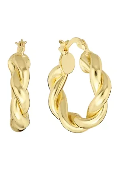 Plated Chunky Twist Hoop Earrings