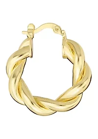 Plated Chunky Twist Hoop Earrings