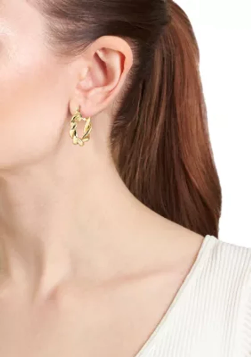 Plated Chunky Twist Hoop Earrings