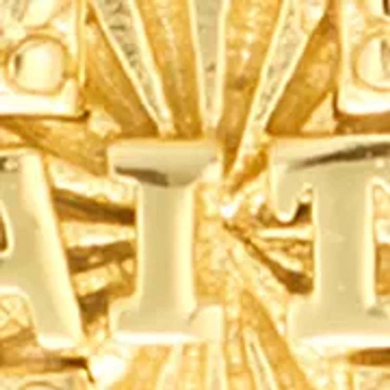 Gold-Plated Cubic Zirconia "Faith" Cross Drop Earrings
