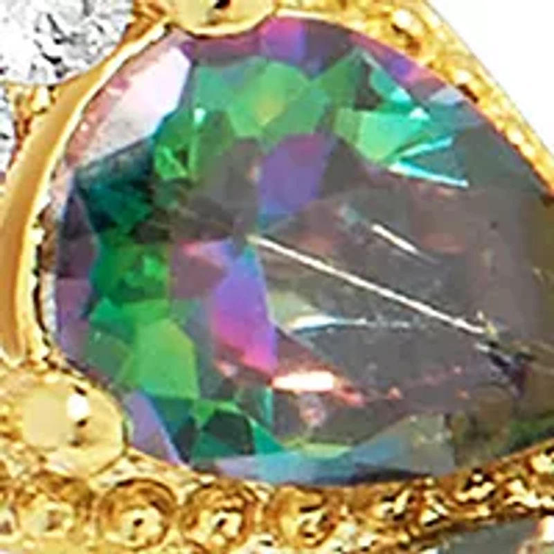 Gold Plated Mystic Cubic Zirconia Halo Butterfly Stud Earrings