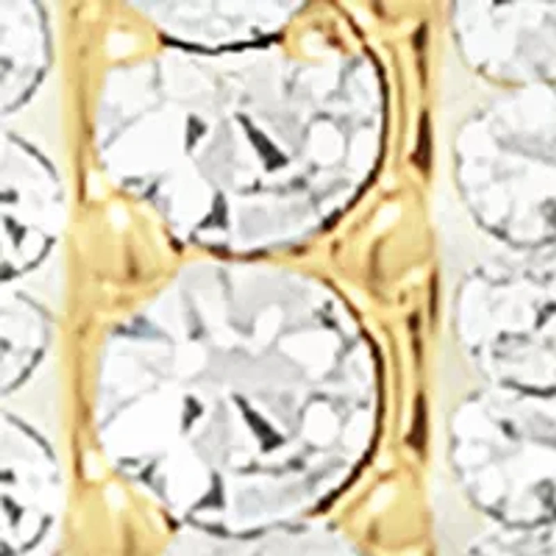 Plated Crystal Double Row Hoop Earrings