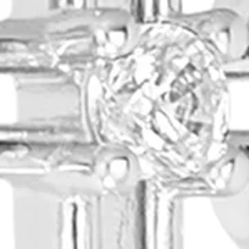 Silver Plated Open Cross Cubic Zirconia Drop Earrings