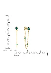 Cubic Zirconia Chain Drop Fine Plated Earrings