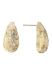 Diamond-Cut Hollow Teardrop Earrings